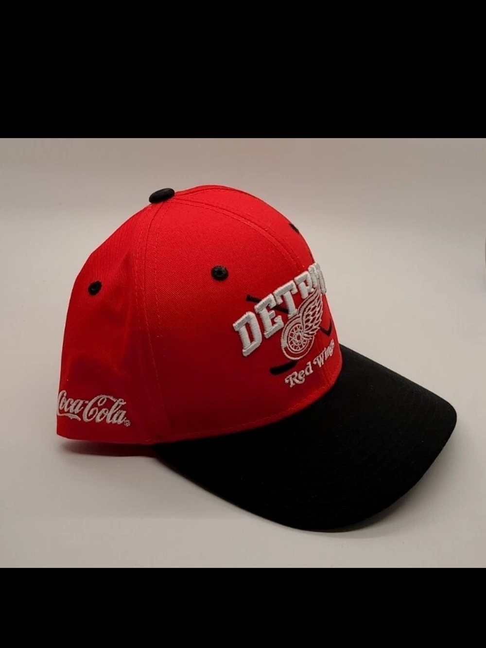 Detroit Red Wings Red & Black Baseball Cap with Coca-Cola Logo